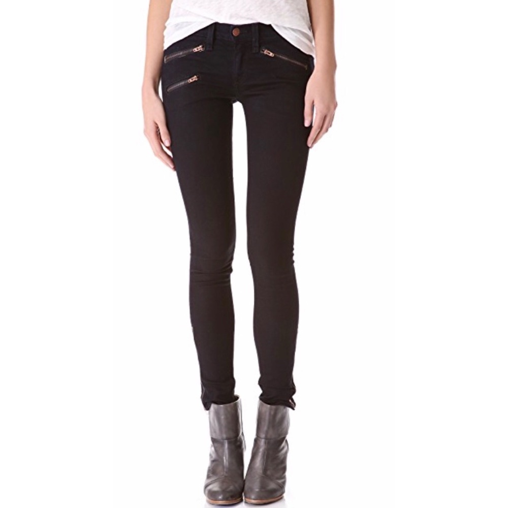Rag & Bone Zipper Skinny Jeans Black